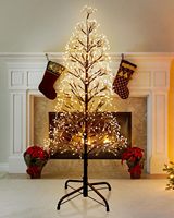 Merry Tree 5FT Warmweiße IP44 Wasserdichte Weihnachtsbaumbeleuchtung mit Timer-Funktion, 2000 LEDs für Innen-/Außen-Feiertagsdekoration