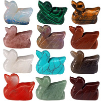 Petite sculpture en pierre antique Huiying 25*33mm, ensemble de statues de canard en pierres de guérison pour la décoration de la maison et l'artisanat