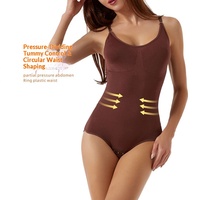 Vente en gros usine Body gainant sans manches en jersey sans couture, effet ventre plat, conception à entrejambe ouvert, pour le post-partum et le remodelage de la taille