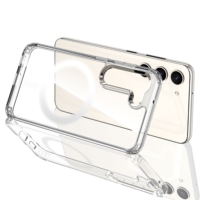 Étui de téléphone transparent en acrylique avec aimant pour Samsung S20/s21/s22/s23/s24 ultra, coque de téléphone portable transparente pour iPhone 16 15 14 13