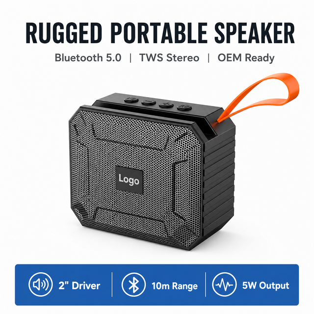 Customizable Mini Portable Speaker 5W TWS Interconnected FM Radio Card Outdoor Camping Sports Home Wireless Audio
