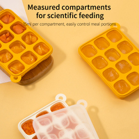 Moules à glaçons en silicone écologiques à 12 compartiments avec couvercle, pour lait maternel, café, jus, aliments pour bébés, compatibles lave-vaisselle, couleur et logo personnalisables