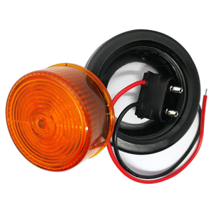 2.5 pouces Led camion lumière 12v-24v dégagement/feux de position latéraux 9 Led rond rouge ambre remorque feu arrière antibrouillard arrière pièces automobiles - Product Image 3