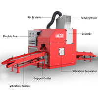 Granulateur de recyclage de fils en cuivre et aluminium ACCE, motorisé, 40-60 kg/h, certifié CE, pour usage domestique, machine de traitement des câbles usagés