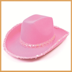 Chapeau de cowboy à paillettes Chapeau de cowboy avec garniture argentée pour Western <span class=keywords><strong>Jazz</strong></span> Disco Nightclub Rave - Product Image 5