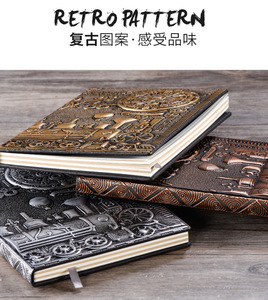 Taccuino da Viaggio A5 in Pelle Personalizzato con Stampa in Rilievo 'Silver Punk Train', Diario in Pelle per Scrittura - Product Image 6