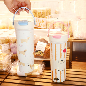 แก้วกาแฟแบบพกพา 600 มล. รุ่นใหม่ ดีไซน์สวยงาม พร้อมหลอดดูดแยกชา แก้วเก็บความร้อนสแตนเลส - Product Image 4