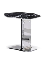 Table d'appoint moderne en marbre de luxe Mobilier de salon portable avec base en acier inoxydable pour le chevet ou le salon