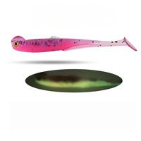 Lot de 15 leurres souples de pêche de 6 cm, 1,3 g, queue en T, appât en plastique souple, ver artificiel bicolore, jerkbait