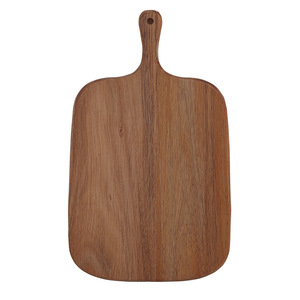 Tabla de cortar de madera de acacia, rectangular, de madera maciza, con asa, para frutas, pan, carne y preparación de alimentos. - Product Image 5