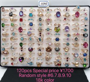 गहने थोक 14k 18k 24k फैशन धनुष दिल मुकुट गुलाब शादी की शादी कोरियन गोल्ड कलर प्लेटेड फैशन महिला रिंग - Product Image 3