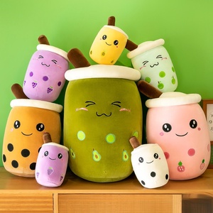 Almohada de Peluche de Té Boba al por Mayor, Suave Juguete de Peluche con Diseño de Taza de Té de Burbujas, Fresa, <span class=keywords><strong>Anime</strong></span>, OEM - Product Image 1