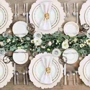 Platos de presentación de plástico de lujo de 13 pulgadas, irrompibles, dorados y plateados metálicos, decorativos, para banquetes de boda, al por mayor - Product Image 4