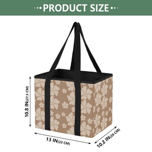 Sac de courses pliable en nylon, motif floral hawaïen personnalisé, capacité 40 canettes, petit sac fourre-tout utilitaire réutilisable - Product Image 2