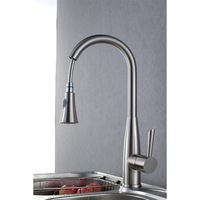 Robinet de cuisine moderne minimaliste en cuivre chromé avec douchette extractible, eau chaude et froide, monotrou, grand robinet 4150