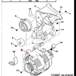 OE 5705AZ Citroen Berlingo C3 C4 C5 Jumpy Jumper Xsara Picasso <span class=keywords><strong>Peugeot</strong></span> <span class=keywords><strong>206</strong></span> 207 120A Alternador de rueda libre (marca Datwy) - Product Image 5