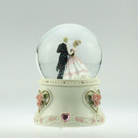 Ornement de bureau romantique pour mariage, globe à neige pas cher avec couple dansant, pour cadeau de mariage