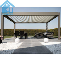 Pergola motorisée en aluminium avec auvent en métal extérieur personnalisé en bricolage