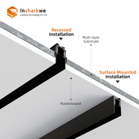 Système de lumières de piste magnétique circulaire de forme ronde encastrée intelligente ultra mince de 48v de 20mm pour la cham