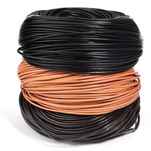 Genuine cowhide <b>rope</b>, top-grain leather, round or flat <b>rope</b>, original color, DIY handmade leather craft materials, <b>bracelets</b>, - Product Image 3