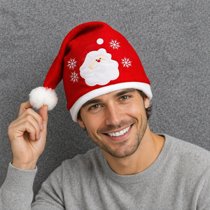 Nouveaux chapeaux de Noël en velours brodés de dessins animés pour l'automne et l'hiver, bonnets et casquettes de fête pour hommes et femmes - Product Image 3
