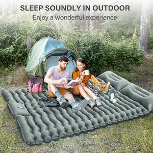 Colchoneta <span class=keywords><strong>Doble</strong></span> para Acampar de 4 Pulgadas de Grosor Ultrafino con Diseño de Bomba de Pie, Colchoneta Inflable Ligera para 2 Personas con Almohada - Product Image 5