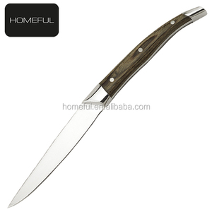Ensemble <span class=keywords><strong>de</strong></span> couteaux à steak à lame forgée sur mesure avec manche en bois Pakka, <span class=keywords><strong>couverts</strong></span> <span class=keywords><strong>de</strong></span> <span class=keywords><strong>table</strong></span> professionnels pour cuisine, couteaux à dîner dentelés - Product Image 3