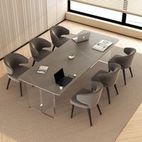 Table de conférence moderne en bois, longue table de réunion de bureau pour salle de réunion