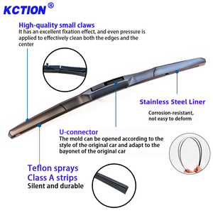 KCTION Bestseller Premium Auto-onderdelen Reinigingsproducten Exterieur Accessoires Universele U-haak Ruitenwisserblad Hybride - Product Image 2