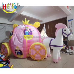 Decoração de Festa de Aniversário para Menina Carruagem de Princesa Inflável Rosa - Product Image 5