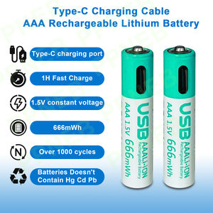 Batería de Litio Recargable de Buen Precio, 1.5v 666mWh AAA, Tipo C USB, para Glucómetro, Juguete Eléctrico, Timbre, Grabadora de Voz - Product Image 3