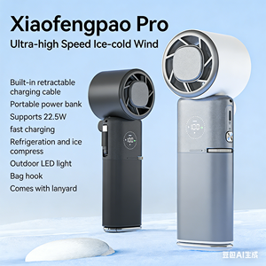 High-speed 9000mAh <b>Handheld</b> <b>Fan</b> Type C Rechargeable Power Bank Function PortableTurbo <b>Fans</b> for Outdoor Travel - Product Image 4