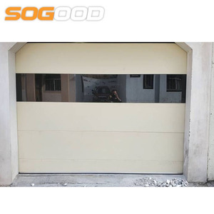 <span class=keywords><strong>Porte</strong></span> de <span class=keywords><strong>garage</strong></span> sectionnelle contemporaine en acier pour deux voitures, <span class=keywords><strong>avec</strong></span> portes piétonnes, étanche, ouverture par le haut, galvanisée, pour l'Amérique du Nord - Product Image 1