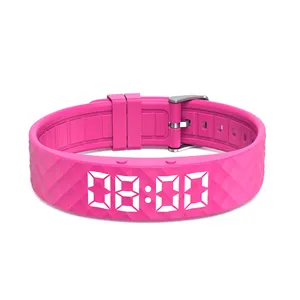 Sleep monitor watch vibrating silicone bracelet with pedometer for kids