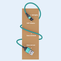 Câble USB magnétique 5pin 180 + 360 Rotation 540 | Câble de charge et de données de téléphone 3 en 1 0.5M 1M 2M 3M pour iPhone Android Tablet Device