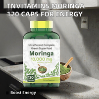 Tnvitamins Moringa Alami 120 Kapsul |   Suplemen Diet Ekstrak Daun Berpotensi Tinggi untuk Energi, Vitalitas & Dukungan Antioksidan