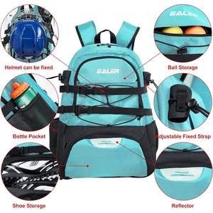 Mochila Deportiva EALER ELB100 Lacrosse, Grande, Color Azul Lago, Poliéster, para Deportes de Equipo - Product Image 3