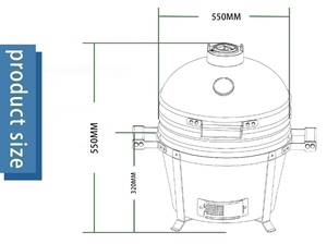 AUPLEX - Parrillas Kamado Rojas de 15 Pulgadas para Barbacoa, Ahumador de Jardín para Acampar, Barbacoa <span class=keywords><strong>Familiar</strong></span>, Asadores de Carbón - Product Image 6