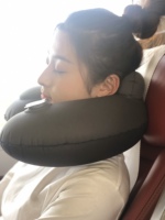 Oreiller de cou gonflable à double soutien pour les longs vols, le sommeil en avion et les promenades en voiture