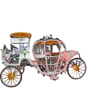 Elegant Fantasy Cendrillon Sightseeing Carriage Thème citrouille romantique avec 4 roues pour le transport romantique de la princesse - Product Image 3