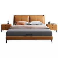 Lit plateforme moderne de luxe en cuir PU rembourré, design italien, avec tête de lit capitonnée, écologique et doux – Offre spéciale