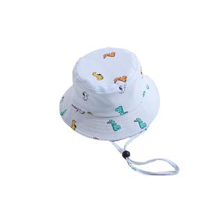 Chapeau de pêcheur pour enfants en coton 100% dessin animé, printemps/été, sport, dessus plat, protection solaire pour bébé, unisexe, pour les âges de 1 à 4 ans - Product Image 5