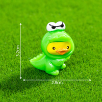 Mini figurines en résine de canard en tenue de dinosaure - Décorations DIY pour jardin, intérieur de voiture et bureau