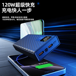 Batería Externa Portátil de PVC con Cable Integrado, 20000mAh, Diseño de Diamantes, Pantalla Digital, Carga Rápida de 120W - Product Image 3