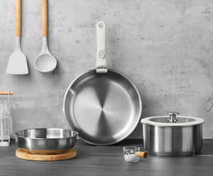 Juego <span class=keywords><strong>de</strong></span> utensilios <span class=keywords><strong>de</strong></span> cocina <span class=keywords><strong>de</strong></span> acero inoxidable <span class=keywords><strong>de</strong></span> 3 capas modernas al mejor precio, 5 piezas para cacerola <span class=keywords><strong>de</strong></span> gas ecológica para el hogar y el <span class=keywords><strong>camping</strong></span> - Product Image 1