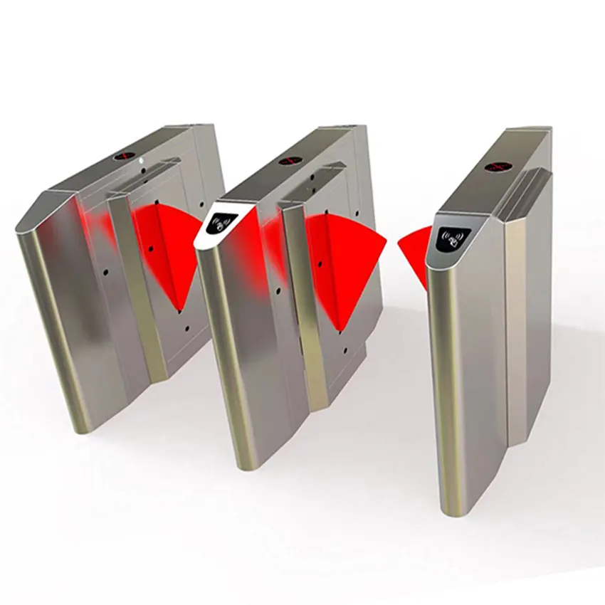 Realpark Low Power Flap Turnstile With Ticket System Flap Barrier Gate Use For Office Building Entrance