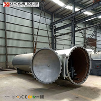 Autoclave à vapeur horizontal industriel haute pression, contrôle PLC, certifié CE, haute efficacité, économie d'énergie pour ligne de production de blocs AAC