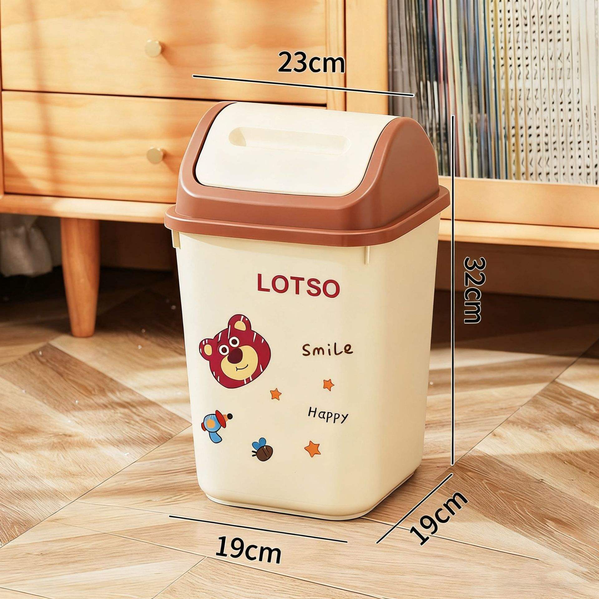 ขนาดเล็กพร้อมฝาปิดแบบบานพับ [มาพร้อมสติกเกอร์การ์ตูน DIY]