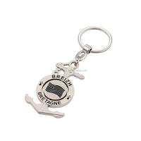 Llavero Giratorio de Metal con Logotipo Personalizado, Chapado en Dos Colores, Grabado con Ancla de Antalya, Turquía, Regalo de Viaje, Venta al Por Mayor
