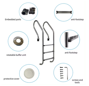 Accesorios para <span class=keywords><strong>piscinas</strong></span> Venta caliente escalera <span class=keywords><strong>de</strong></span> <span class=keywords><strong>acero</strong></span> inoxidable precio sobre el suelo escalera <span class=keywords><strong>de</strong></span> aluminio <span class=keywords><strong>de</strong></span> 3 escalones para piscina - Product Image 2